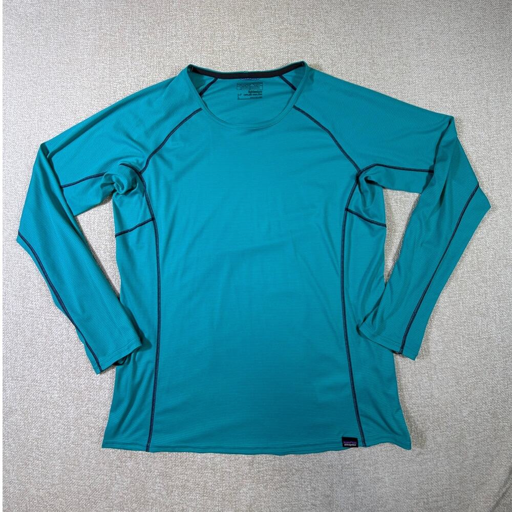 Patagonia Women XL Blue Capilene Baselayer Lightweight Long Sleeve Shirt
